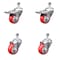 Service Caster 3.5 Inch Red Polyurethane Swivel 1/2 Inch Stem Caster Total Lock Brake SCC, 2PK SCC-TSTTL20S3514-PPUB-RED-121315-2S2 - alternate 1
